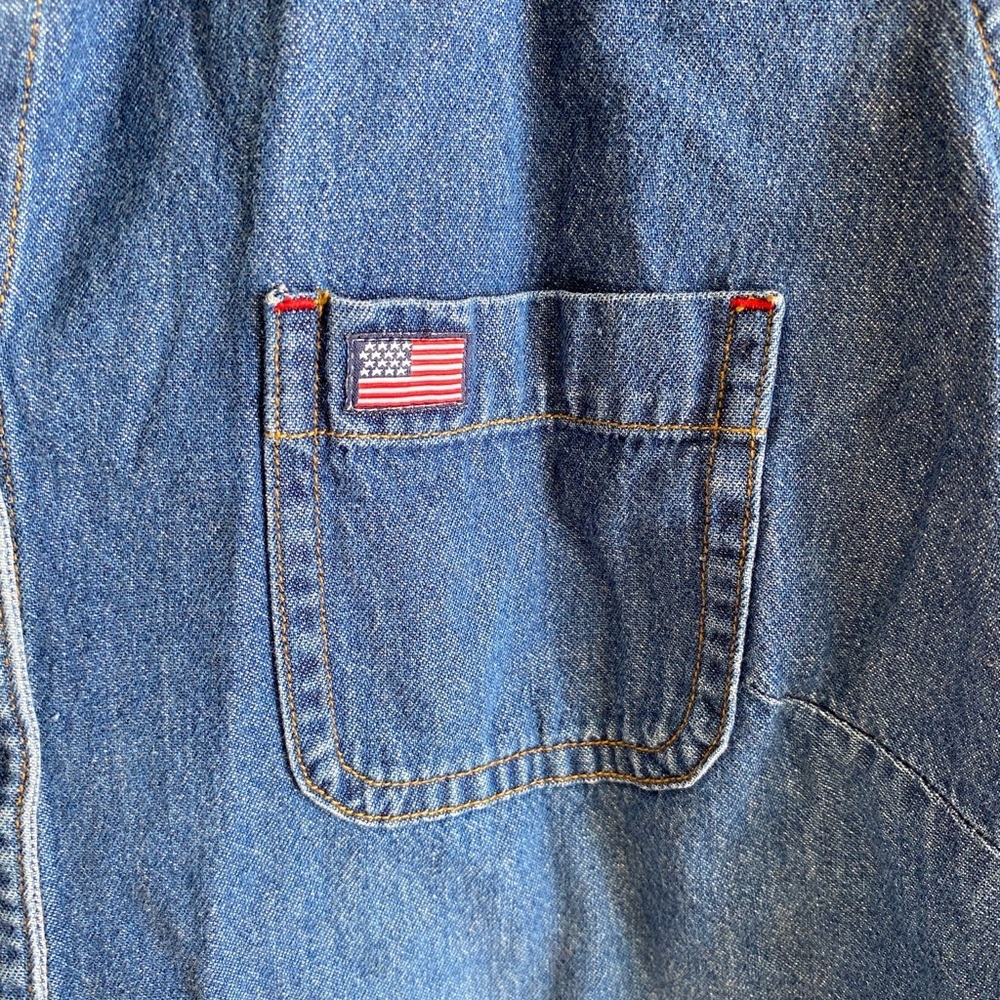 Sonoma Blue Denim Sleeveless Shirt Chest Pocket - Picture 3 of 5